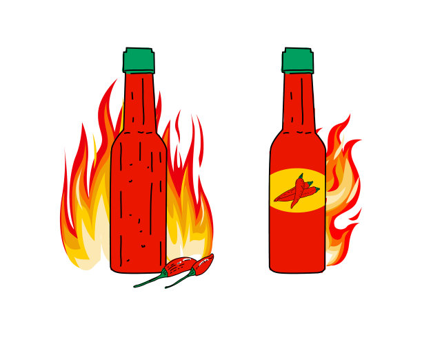 辣酱套装手绘设计图片下载