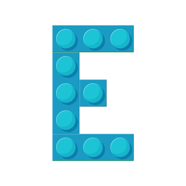 塑料积木拼出字母e图片下载