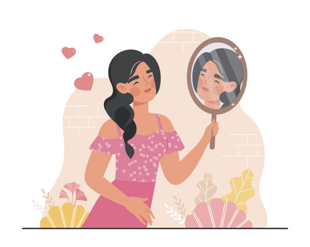 女人在镜子图片下载