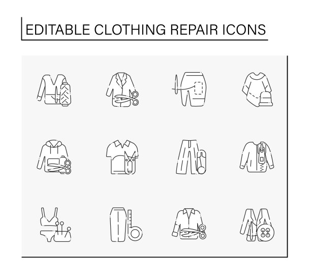 服装维修线图标设置图片下载