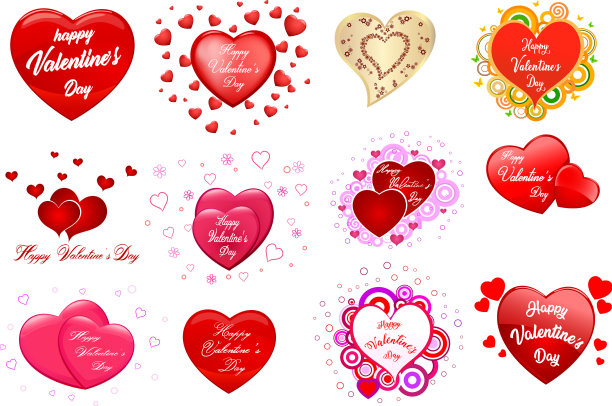 一套情人节贺卡模板图片下载