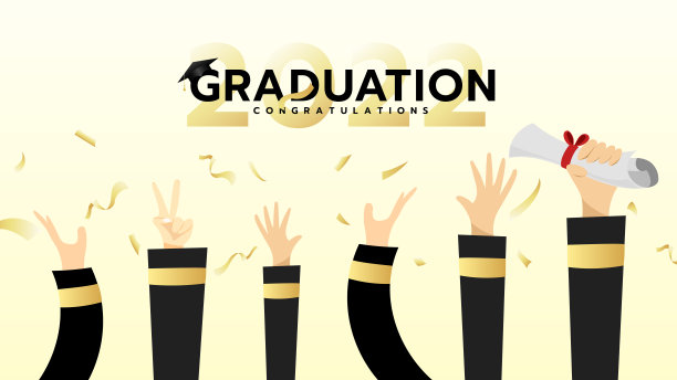 毕业祝贺2022届孤立的背景，矢量插图EPS 10图片下载