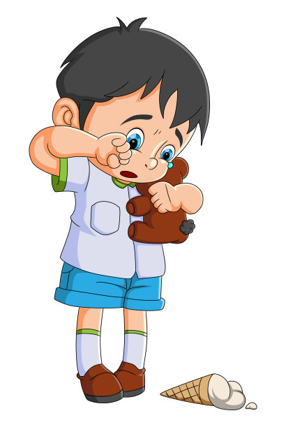 那个男孩因为冰淇淋掉在地上而哭图片下载