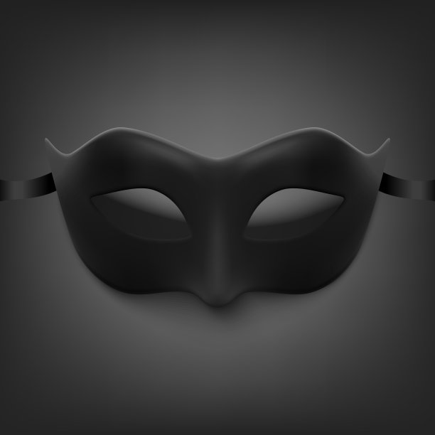 3d逼真的黑色嘉年华面具图片下载