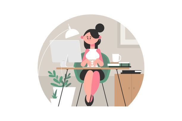 坐在办公室的女孩图片下载