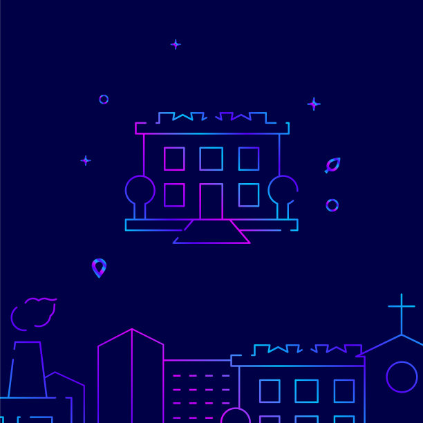 酒店旅游度假区梯度线标志性建筑图片下载