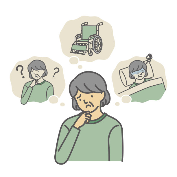 有忧虑的老年女性(疾病、长期护理、痴呆)图片下载