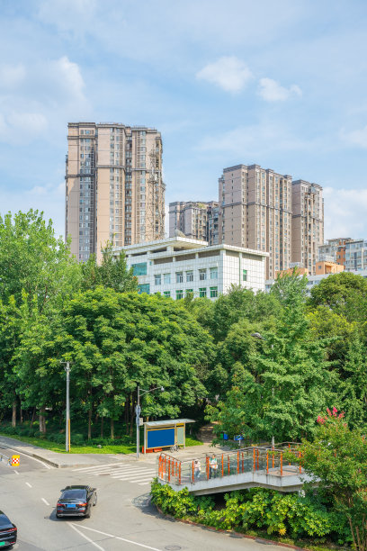 阳光明媚的现代建筑图片下载