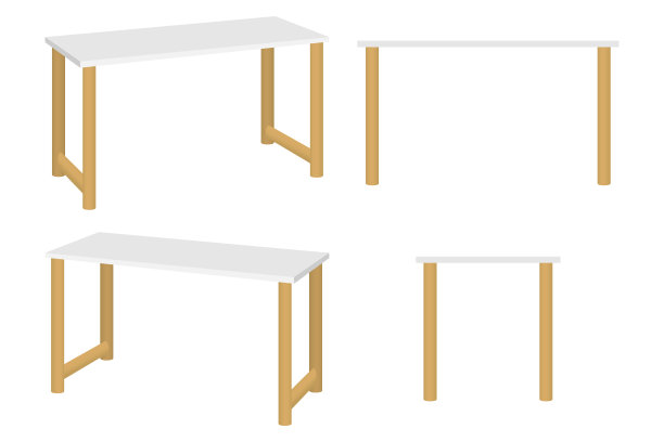 漂亮的现代木制设计家庭办公桌图片下载