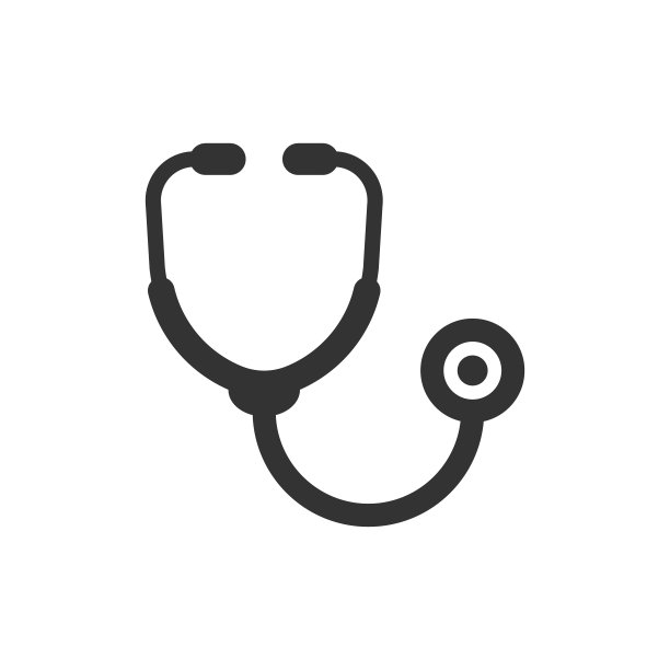 扁平风格的心脏诊断听诊器图标图片下载