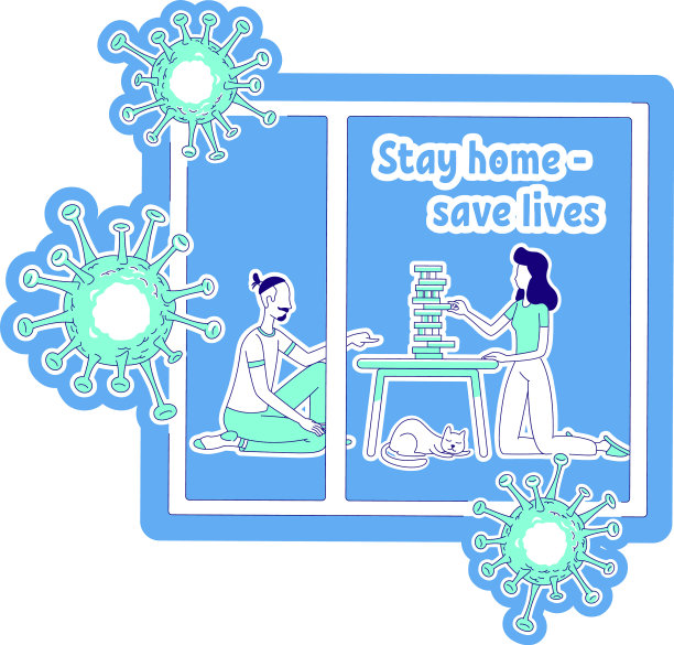 呆在家里拯救生命的细线概念图片下载