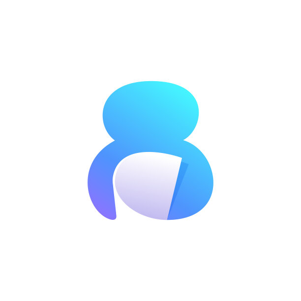 8号商标有卷曲的角。负空间风格图标。彩色梯度笔记纸。图片下载