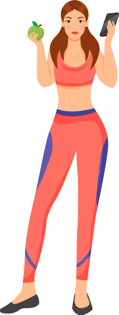 女性营养学家女孩和苹果图片下载