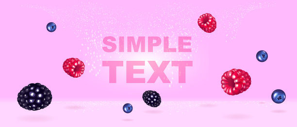 逼真的森林浆果产品广告横幅图片下载