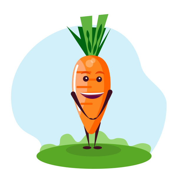 卡通风格的有趣胡萝卜角色图片下载