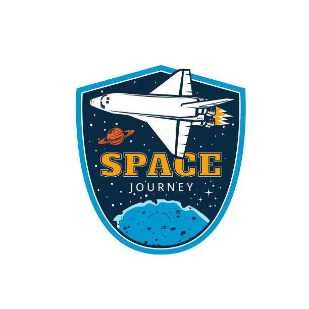 太空旅行图标与航天飞机和行星图片下载