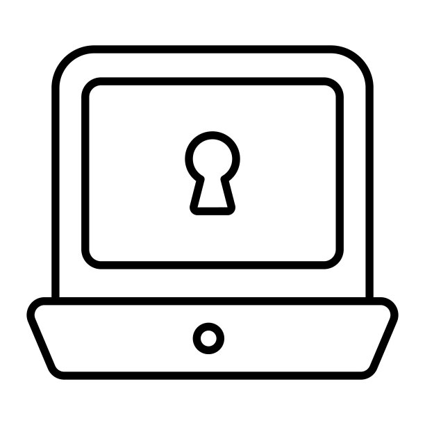 笔记本电脑安全财务相关矢量线图标。可编辑的描边像素完美。图片下载