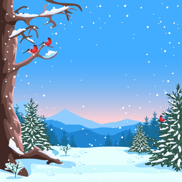 冬季插画素材ID：421757466