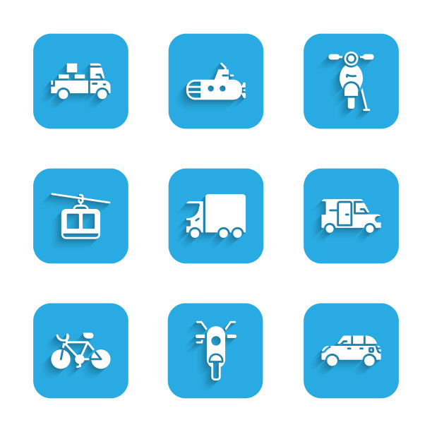 集送货货车、两厢滑板车图片下载