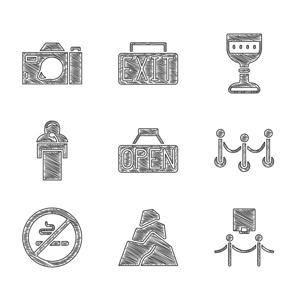 集挂招牌与开岩石图图片下载