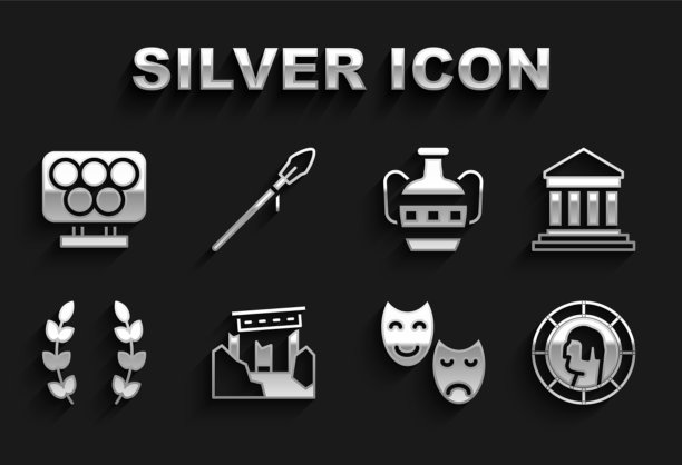 以古希腊帕台农古城为背景的钱币喜剧图片下载