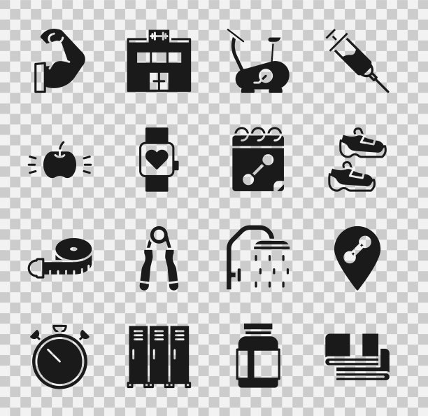 设置毛巾堆叠位置健身房运动运动鞋图片下载