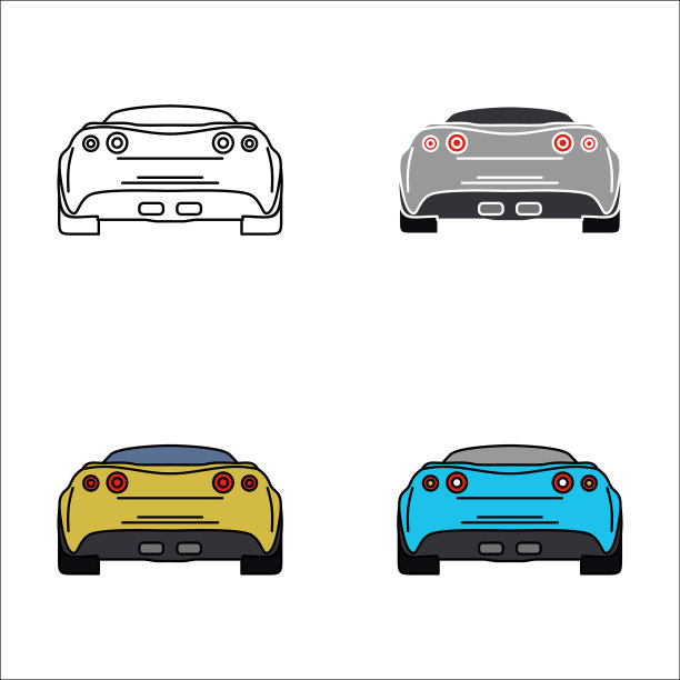 矢量跑车图标图片下载