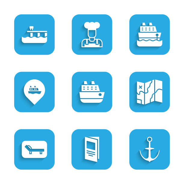 设置邮轮宣传册锚折地图图片下载