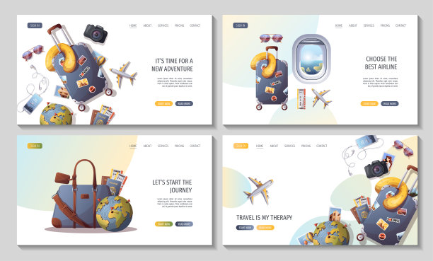 一套网页为旅游，旅游，冒险，旅程，机场。图片下载