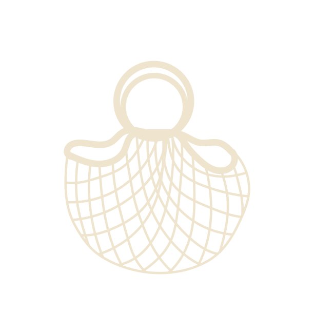 生态购物袋购物。乳制品可重复使用环保购物网。零浪费，无塑料概念。平的时尚设计图片下载