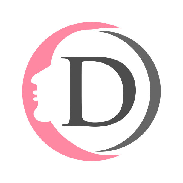 字母D水疗美容标志模板。美女标志用于图标，品牌，身份，水疗，女性符号图片下载