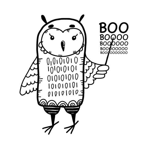 猫头鹰是眼科医生。手绘卡通矢量。图片下载