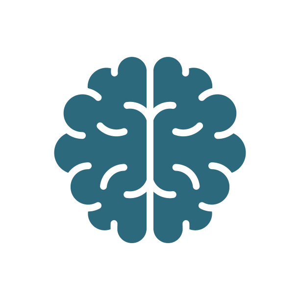 人脑彩色图标。健康的内脏标志图片下载