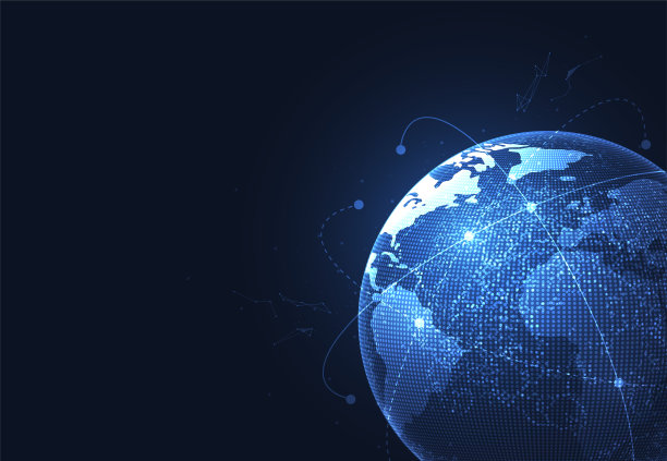 全球网络连接。世界地图点线构成全球商业概念。矢量图图片下载