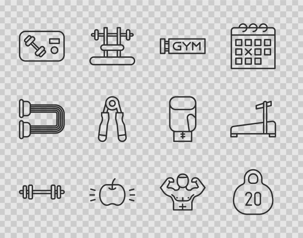 设置线杠铃壶铃位置健身房苹果图片下载