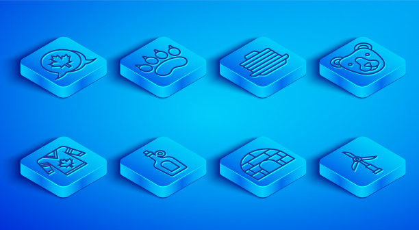 行加拿大枫叶熊爪脚印图片下载