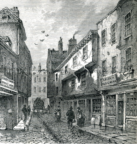19世纪的英国伦敦皮革巷图片下载