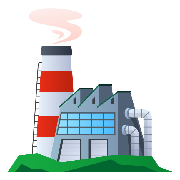 现代工厂-现代平面设计风格插画图片下载