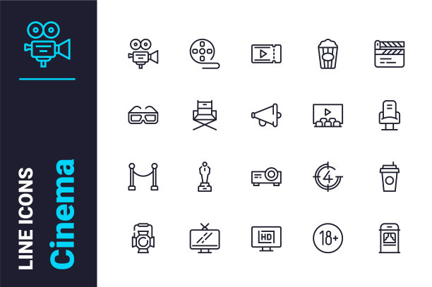 电影和戏剧娱乐图标集图片下载