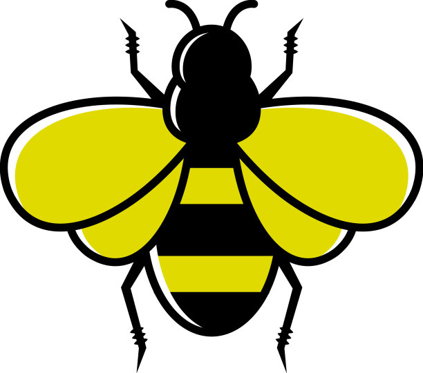 蜜蜂图标设计模板隔离图片下载