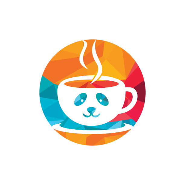 熊猫咖啡矢量标志设计模板。图片下载