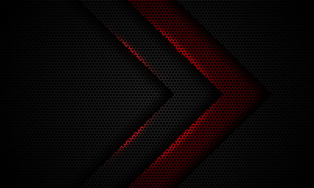 摘要红灰箭头方向阴影光对六边形网格设计现代奢华未来科技背景向量图片下载