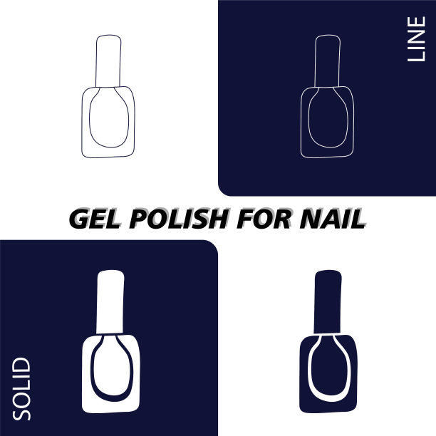 一瓶有线条和固体填充的指甲油图片下载
