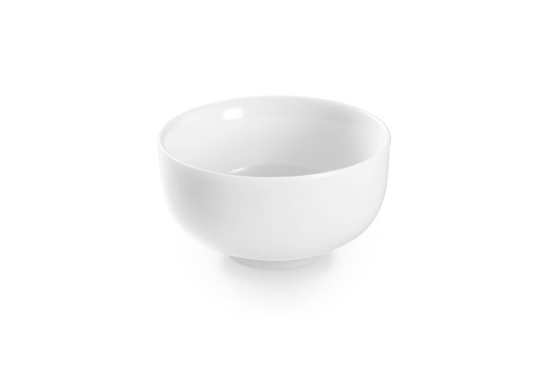 简单的空白色陶瓷碗，孤立在白色上图片下载