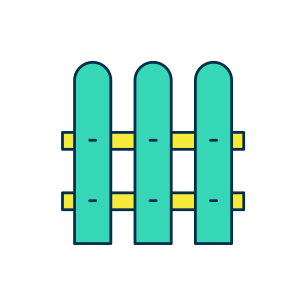 填满了花园的轮廓，篱笆木图标孤立图片下载