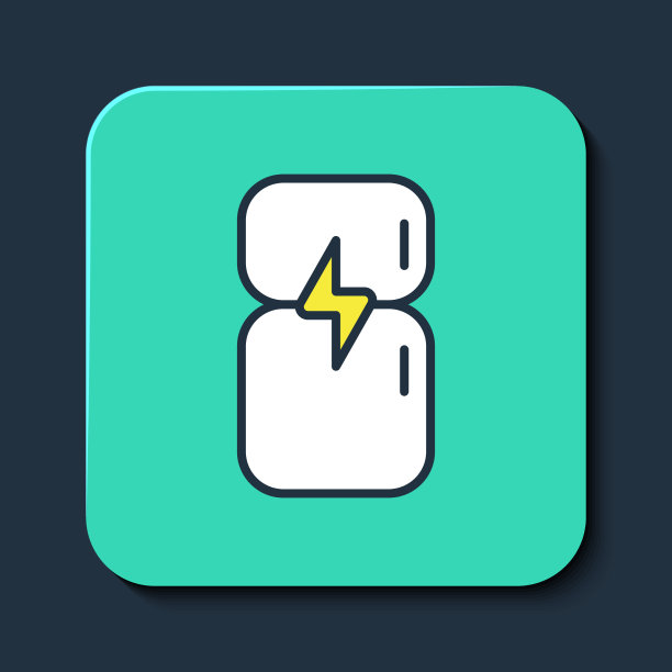 填充轮廓冰箱图标孤立的蓝色图片下载