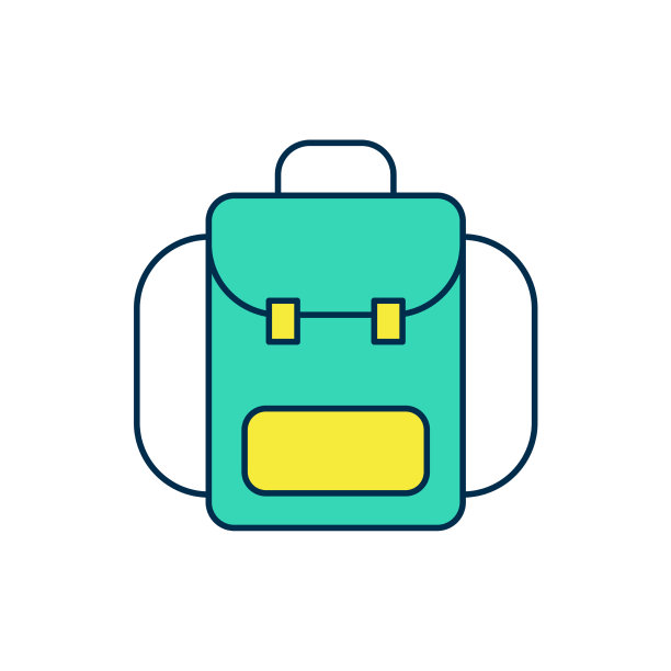 填充轮廓徒步背包图标孤立上图片下载