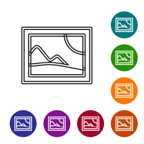 黑线图片景观图标孤立上图片下载