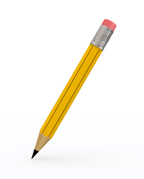 白色背景上的铅笔。孤立的3 d演示图片下载