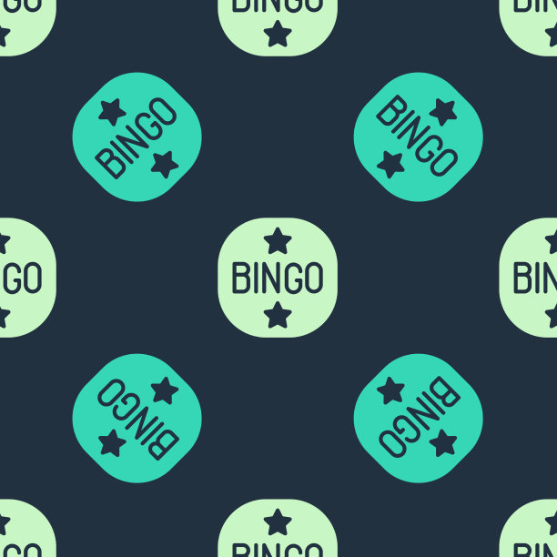 绿色和米色宾果图标隔离无缝图片下载